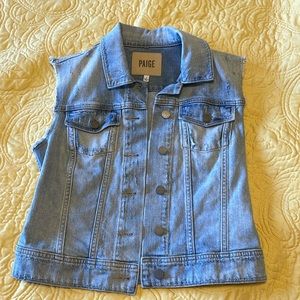 Paige Distressed Denim Vest - Small